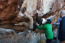 Bouldering in Hueco Tanks on 03/17/2019 with Blue Lizard Climbing and Yoga

Filename: SRM_20190317_0935430.jpg
Aperture: f/4.0
Shutter Speed: 1/250
Body: Canon EOS-1D Mark II
Lens: Canon EF 50mm f/1.8 II