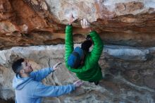 Bouldering in Hueco Tanks on 03/17/2019 with Blue Lizard Climbing and Yoga

Filename: SRM_20190317_0944330.jpg
Aperture: f/4.0
Shutter Speed: 1/250
Body: Canon EOS-1D Mark II
Lens: Canon EF 50mm f/1.8 II