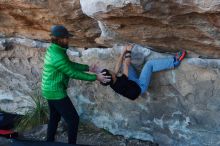 Bouldering in Hueco Tanks on 03/17/2019 with Blue Lizard Climbing and Yoga

Filename: SRM_20190317_0947000.jpg
Aperture: f/4.0
Shutter Speed: 1/200
Body: Canon EOS-1D Mark II
Lens: Canon EF 50mm f/1.8 II