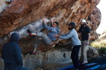 Bouldering in Hueco Tanks on 03/17/2019 with Blue Lizard Climbing and Yoga

Filename: SRM_20190317_1009270.jpg
Aperture: f/4.0
Shutter Speed: 1/400
Body: Canon EOS-1D Mark II
Lens: Canon EF 50mm f/1.8 II