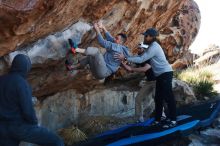 Bouldering in Hueco Tanks on 03/17/2019 with Blue Lizard Climbing and Yoga

Filename: SRM_20190317_1009370.jpg
Aperture: f/4.0
Shutter Speed: 1/400
Body: Canon EOS-1D Mark II
Lens: Canon EF 50mm f/1.8 II