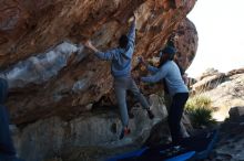 Bouldering in Hueco Tanks on 03/17/2019 with Blue Lizard Climbing and Yoga

Filename: SRM_20190317_1009461.jpg
Aperture: f/4.0
Shutter Speed: 1/500
Body: Canon EOS-1D Mark II
Lens: Canon EF 50mm f/1.8 II