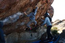 Bouldering in Hueco Tanks on 03/17/2019 with Blue Lizard Climbing and Yoga

Filename: SRM_20190317_1009470.jpg
Aperture: f/4.0
Shutter Speed: 1/640
Body: Canon EOS-1D Mark II
Lens: Canon EF 50mm f/1.8 II