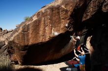 Bouldering in Hueco Tanks on 03/17/2019 with Blue Lizard Climbing and Yoga

Filename: SRM_20190317_1101280.jpg
Aperture: f/5.6
Shutter Speed: 1/250
Body: Canon EOS-1D Mark II
Lens: Canon EF 16-35mm f/2.8 L