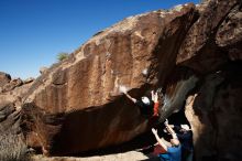 Bouldering in Hueco Tanks on 03/17/2019 with Blue Lizard Climbing and Yoga

Filename: SRM_20190317_1101530.jpg
Aperture: f/5.6
Shutter Speed: 1/250
Body: Canon EOS-1D Mark II
Lens: Canon EF 16-35mm f/2.8 L