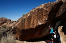 Bouldering in Hueco Tanks on 03/17/2019 with Blue Lizard Climbing and Yoga

Filename: SRM_20190317_1114310.jpg
Aperture: f/6.3
Shutter Speed: 1/250
Body: Canon EOS-1D Mark II
Lens: Canon EF 16-35mm f/2.8 L