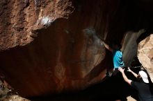 Bouldering in Hueco Tanks on 03/17/2019 with Blue Lizard Climbing and Yoga

Filename: SRM_20190317_1138470.jpg
Aperture: f/6.3
Shutter Speed: 1/250
Body: Canon EOS-1D Mark II
Lens: Canon EF 16-35mm f/2.8 L