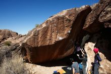 Bouldering in Hueco Tanks on 03/17/2019 with Blue Lizard Climbing and Yoga

Filename: SRM_20190317_1149000.jpg
Aperture: f/6.3
Shutter Speed: 1/250
Body: Canon EOS-1D Mark II
Lens: Canon EF 16-35mm f/2.8 L