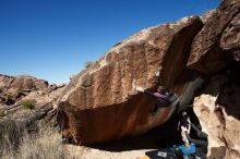 Bouldering in Hueco Tanks on 03/17/2019 with Blue Lizard Climbing and Yoga

Filename: SRM_20190317_1149220.jpg
Aperture: f/6.3
Shutter Speed: 1/250
Body: Canon EOS-1D Mark II
Lens: Canon EF 16-35mm f/2.8 L