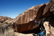 Bouldering in Hueco Tanks on 03/17/2019 with Blue Lizard Climbing and Yoga

Filename: SRM_20190317_1149310.jpg
Aperture: f/6.3
Shutter Speed: 1/250
Body: Canon EOS-1D Mark II
Lens: Canon EF 16-35mm f/2.8 L