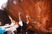 Bouldering in Hueco Tanks on 03/17/2019 with Blue Lizard Climbing and Yoga

Filename: SRM_20190317_1250230.jpg
Aperture: f/6.3
Shutter Speed: 1/250
Body: Canon EOS-1D Mark II
Lens: Canon EF 16-35mm f/2.8 L