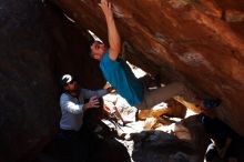 Bouldering in Hueco Tanks on 03/17/2019 with Blue Lizard Climbing and Yoga

Filename: SRM_20190317_1253400.jpg
Aperture: f/5.6
Shutter Speed: 1/640
Body: Canon EOS-1D Mark II
Lens: Canon EF 16-35mm f/2.8 L