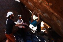 Bouldering in Hueco Tanks on 03/17/2019 with Blue Lizard Climbing and Yoga

Filename: SRM_20190317_1258460.jpg
Aperture: f/5.6
Shutter Speed: 1/500
Body: Canon EOS-1D Mark II
Lens: Canon EF 16-35mm f/2.8 L