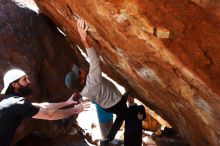 Bouldering in Hueco Tanks on 03/17/2019 with Blue Lizard Climbing and Yoga

Filename: SRM_20190317_1259270.jpg
Aperture: f/5.6
Shutter Speed: 1/320
Body: Canon EOS-1D Mark II
Lens: Canon EF 16-35mm f/2.8 L