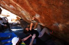 Bouldering in Hueco Tanks on 03/17/2019 with Blue Lizard Climbing and Yoga

Filename: SRM_20190317_1308230.jpg
Aperture: f/5.6
Shutter Speed: 1/200
Body: Canon EOS-1D Mark II
Lens: Canon EF 16-35mm f/2.8 L