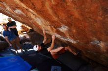 Bouldering in Hueco Tanks on 03/17/2019 with Blue Lizard Climbing and Yoga

Filename: SRM_20190317_1311590.jpg
Aperture: f/5.6
Shutter Speed: 1/200
Body: Canon EOS-1D Mark II
Lens: Canon EF 16-35mm f/2.8 L