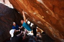 Bouldering in Hueco Tanks on 03/17/2019 with Blue Lizard Climbing and Yoga

Filename: SRM_20190317_1313070.jpg
Aperture: f/5.6
Shutter Speed: 1/320
Body: Canon EOS-1D Mark II
Lens: Canon EF 16-35mm f/2.8 L