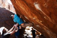 Bouldering in Hueco Tanks on 03/17/2019 with Blue Lizard Climbing and Yoga

Filename: SRM_20190317_1313131.jpg
Aperture: f/5.6
Shutter Speed: 1/400
Body: Canon EOS-1D Mark II
Lens: Canon EF 16-35mm f/2.8 L