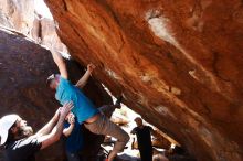 Bouldering in Hueco Tanks on 03/17/2019 with Blue Lizard Climbing and Yoga

Filename: SRM_20190317_1313140.jpg
Aperture: f/5.6
Shutter Speed: 1/400
Body: Canon EOS-1D Mark II
Lens: Canon EF 16-35mm f/2.8 L