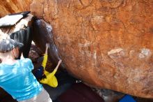 Bouldering in Hueco Tanks on 03/17/2019 with Blue Lizard Climbing and Yoga

Filename: SRM_20190317_1415450.jpg
Aperture: f/5.6
Shutter Speed: 1/250
Body: Canon EOS-1D Mark II
Lens: Canon EF 16-35mm f/2.8 L