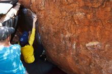 Bouldering in Hueco Tanks on 03/17/2019 with Blue Lizard Climbing and Yoga

Filename: SRM_20190317_1415550.jpg
Aperture: f/5.6
Shutter Speed: 1/320
Body: Canon EOS-1D Mark II
Lens: Canon EF 16-35mm f/2.8 L