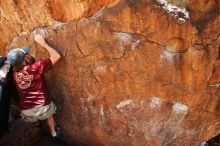 Bouldering in Hueco Tanks on 03/17/2019 with Blue Lizard Climbing and Yoga

Filename: SRM_20190317_1417590.jpg
Aperture: f/5.6
Shutter Speed: 1/250
Body: Canon EOS-1D Mark II
Lens: Canon EF 16-35mm f/2.8 L