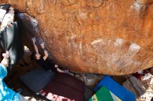 Bouldering in Hueco Tanks on 03/17/2019 with Blue Lizard Climbing and Yoga

Filename: SRM_20190317_1418560.jpg
Aperture: f/5.6
Shutter Speed: 1/200
Body: Canon EOS-1D Mark II
Lens: Canon EF 16-35mm f/2.8 L