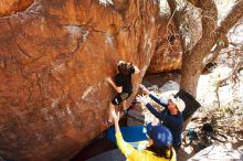 Bouldering in Hueco Tanks on 03/17/2019 with Blue Lizard Climbing and Yoga

Filename: SRM_20190317_1427310.jpg
Aperture: f/5.6
Shutter Speed: 1/200
Body: Canon EOS-1D Mark II
Lens: Canon EF 16-35mm f/2.8 L