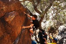 Bouldering in Hueco Tanks on 03/17/2019 with Blue Lizard Climbing and Yoga

Filename: SRM_20190317_1427510.jpg
Aperture: f/5.6
Shutter Speed: 1/400
Body: Canon EOS-1D Mark II
Lens: Canon EF 16-35mm f/2.8 L