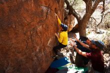 Bouldering in Hueco Tanks on 03/17/2019 with Blue Lizard Climbing and Yoga

Filename: SRM_20190317_1428330.jpg
Aperture: f/5.6
Shutter Speed: 1/320
Body: Canon EOS-1D Mark II
Lens: Canon EF 16-35mm f/2.8 L