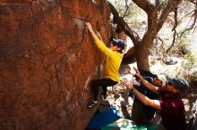 Bouldering in Hueco Tanks on 03/17/2019 with Blue Lizard Climbing and Yoga

Filename: SRM_20190317_1428381.jpg
Aperture: f/5.6
Shutter Speed: 1/320
Body: Canon EOS-1D Mark II
Lens: Canon EF 16-35mm f/2.8 L