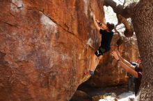 Bouldering in Hueco Tanks on 03/17/2019 with Blue Lizard Climbing and Yoga

Filename: SRM_20190317_1434030.jpg
Aperture: f/5.6
Shutter Speed: 1/200
Body: Canon EOS-1D Mark II
Lens: Canon EF 16-35mm f/2.8 L