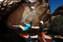 Bouldering in Hueco Tanks on 03/17/2019 with Blue Lizard Climbing and Yoga

Filename: SRM_20190317_1455430.jpg
Aperture: f/6.3
Shutter Speed: 1/250
Body: Canon EOS-1D Mark II
Lens: Canon EF 16-35mm f/2.8 L