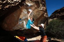 Bouldering in Hueco Tanks on 03/17/2019 with Blue Lizard Climbing and Yoga

Filename: SRM_20190317_1455510.jpg
Aperture: f/6.3
Shutter Speed: 1/250
Body: Canon EOS-1D Mark II
Lens: Canon EF 16-35mm f/2.8 L