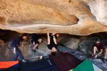 Bouldering in Hueco Tanks on 03/17/2019 with Blue Lizard Climbing and Yoga

Filename: SRM_20190317_1536020.jpg
Aperture: f/5.6
Shutter Speed: 1/250
Body: Canon EOS-1D Mark II
Lens: Canon EF 16-35mm f/2.8 L