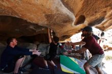 Bouldering in Hueco Tanks on 03/17/2019 with Blue Lizard Climbing and Yoga

Filename: SRM_20190317_1537590.jpg
Aperture: f/5.6
Shutter Speed: 1/250
Body: Canon EOS-1D Mark II
Lens: Canon EF 16-35mm f/2.8 L