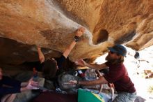 Bouldering in Hueco Tanks on 03/17/2019 with Blue Lizard Climbing and Yoga

Filename: SRM_20190317_1539370.jpg
Aperture: f/5.6
Shutter Speed: 1/250
Body: Canon EOS-1D Mark II
Lens: Canon EF 16-35mm f/2.8 L