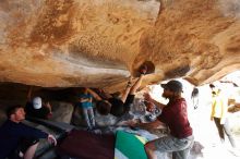 Bouldering in Hueco Tanks on 03/17/2019 with Blue Lizard Climbing and Yoga

Filename: SRM_20190317_1541190.jpg
Aperture: f/5.6
Shutter Speed: 1/250
Body: Canon EOS-1D Mark II
Lens: Canon EF 16-35mm f/2.8 L