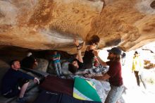 Bouldering in Hueco Tanks on 03/17/2019 with Blue Lizard Climbing and Yoga

Filename: SRM_20190317_1541270.jpg
Aperture: f/5.6
Shutter Speed: 1/250
Body: Canon EOS-1D Mark II
Lens: Canon EF 16-35mm f/2.8 L