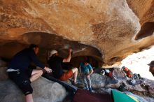 Bouldering in Hueco Tanks on 03/17/2019 with Blue Lizard Climbing and Yoga

Filename: SRM_20190317_1542080.jpg
Aperture: f/5.6
Shutter Speed: 1/250
Body: Canon EOS-1D Mark II
Lens: Canon EF 16-35mm f/2.8 L