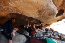 Bouldering in Hueco Tanks on 03/17/2019 with Blue Lizard Climbing and Yoga

Filename: SRM_20190317_1542110.jpg
Aperture: f/5.6
Shutter Speed: 1/250
Body: Canon EOS-1D Mark II
Lens: Canon EF 16-35mm f/2.8 L