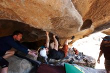 Bouldering in Hueco Tanks on 03/17/2019 with Blue Lizard Climbing and Yoga

Filename: SRM_20190317_1542160.jpg
Aperture: f/5.6
Shutter Speed: 1/250
Body: Canon EOS-1D Mark II
Lens: Canon EF 16-35mm f/2.8 L