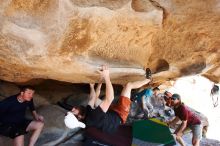 Bouldering in Hueco Tanks on 03/17/2019 with Blue Lizard Climbing and Yoga

Filename: SRM_20190317_1542230.jpg
Aperture: f/5.6
Shutter Speed: 1/250
Body: Canon EOS-1D Mark II
Lens: Canon EF 16-35mm f/2.8 L