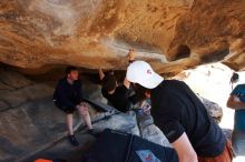 Bouldering in Hueco Tanks on 03/17/2019 with Blue Lizard Climbing and Yoga

Filename: SRM_20190317_1544220.jpg
Aperture: f/5.6
Shutter Speed: 1/250
Body: Canon EOS-1D Mark II
Lens: Canon EF 16-35mm f/2.8 L