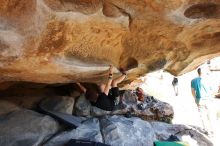 Bouldering in Hueco Tanks on 03/17/2019 with Blue Lizard Climbing and Yoga

Filename: SRM_20190317_1546390.jpg
Aperture: f/5.6
Shutter Speed: 1/250
Body: Canon EOS-1D Mark II
Lens: Canon EF 16-35mm f/2.8 L