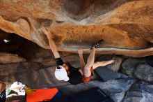 Bouldering in Hueco Tanks on 03/17/2019 with Blue Lizard Climbing and Yoga

Filename: SRM_20190317_1548460.jpg
Aperture: f/5.6
Shutter Speed: 1/250
Body: Canon EOS-1D Mark II
Lens: Canon EF 16-35mm f/2.8 L