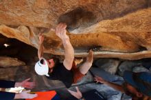 Bouldering in Hueco Tanks on 03/17/2019 with Blue Lizard Climbing and Yoga

Filename: SRM_20190317_1548501.jpg
Aperture: f/5.6
Shutter Speed: 1/250
Body: Canon EOS-1D Mark II
Lens: Canon EF 16-35mm f/2.8 L