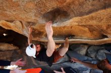 Bouldering in Hueco Tanks on 03/17/2019 with Blue Lizard Climbing and Yoga

Filename: SRM_20190317_1548510.jpg
Aperture: f/5.6
Shutter Speed: 1/250
Body: Canon EOS-1D Mark II
Lens: Canon EF 16-35mm f/2.8 L