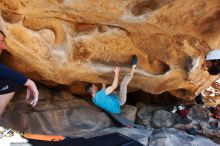 Bouldering in Hueco Tanks on 03/17/2019 with Blue Lizard Climbing and Yoga

Filename: SRM_20190317_1549550.jpg
Aperture: f/5.6
Shutter Speed: 1/250
Body: Canon EOS-1D Mark II
Lens: Canon EF 16-35mm f/2.8 L