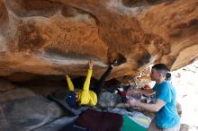 Bouldering in Hueco Tanks on 03/17/2019 with Blue Lizard Climbing and Yoga

Filename: SRM_20190317_1551430.jpg
Aperture: f/5.6
Shutter Speed: 1/250
Body: Canon EOS-1D Mark II
Lens: Canon EF 16-35mm f/2.8 L
